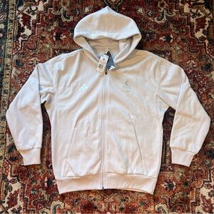 Adidas 2025 Boston Marathon BM25 Gray Fleece Full Zip Hoodie Men’s Size M NWT